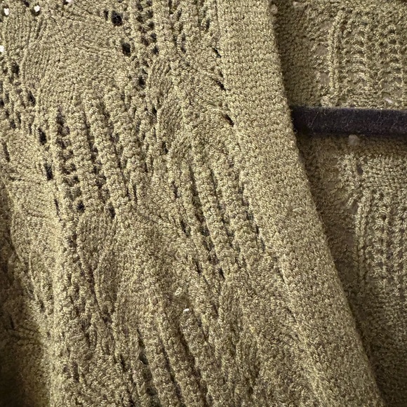 Merokeety XXL Olive Green Women's deep v-neck Sweater - Picture 6 of 11